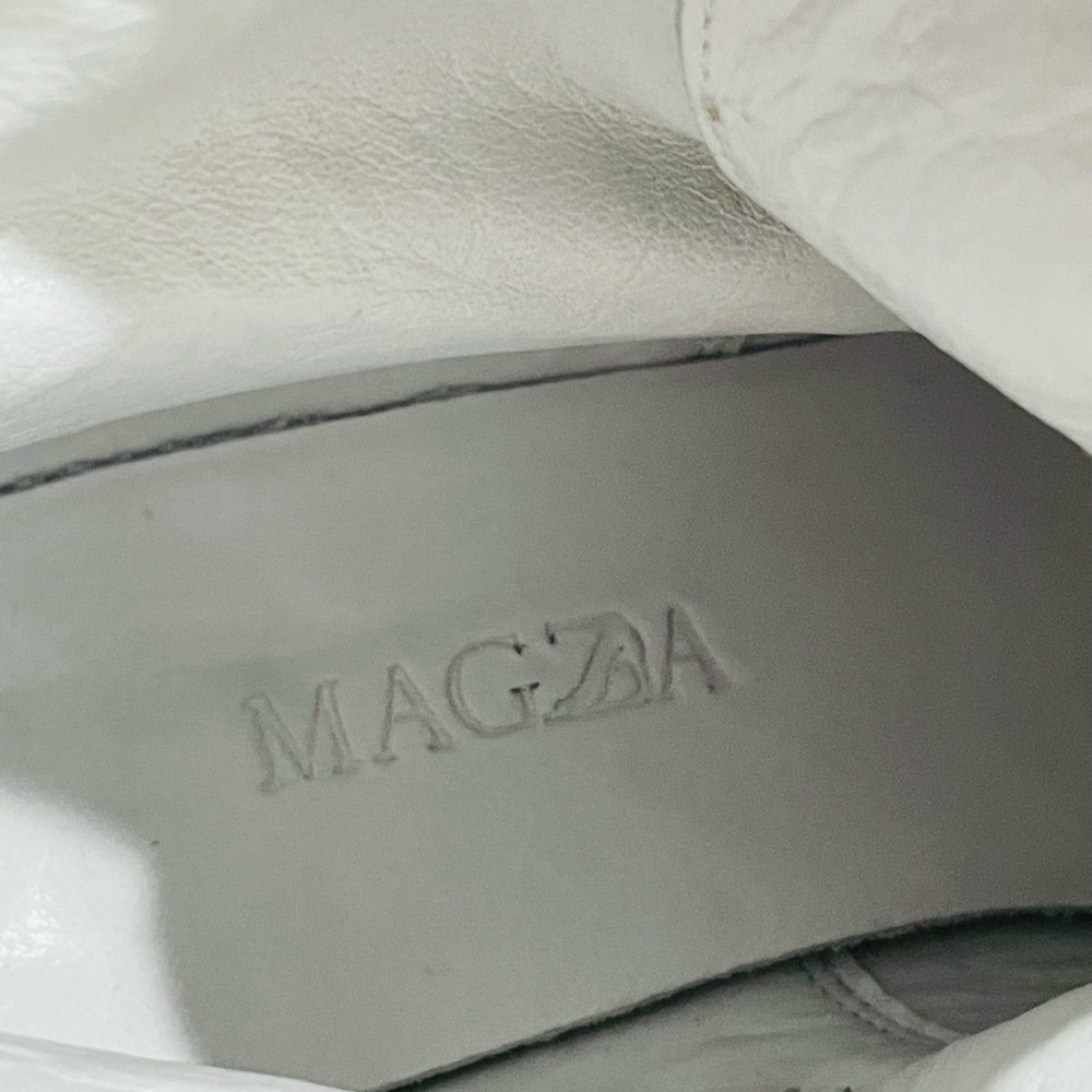 MAGZA White Genuine Leather Ankle Boots – Floral Appliqué & Perforated Design - Picture 12 of 15